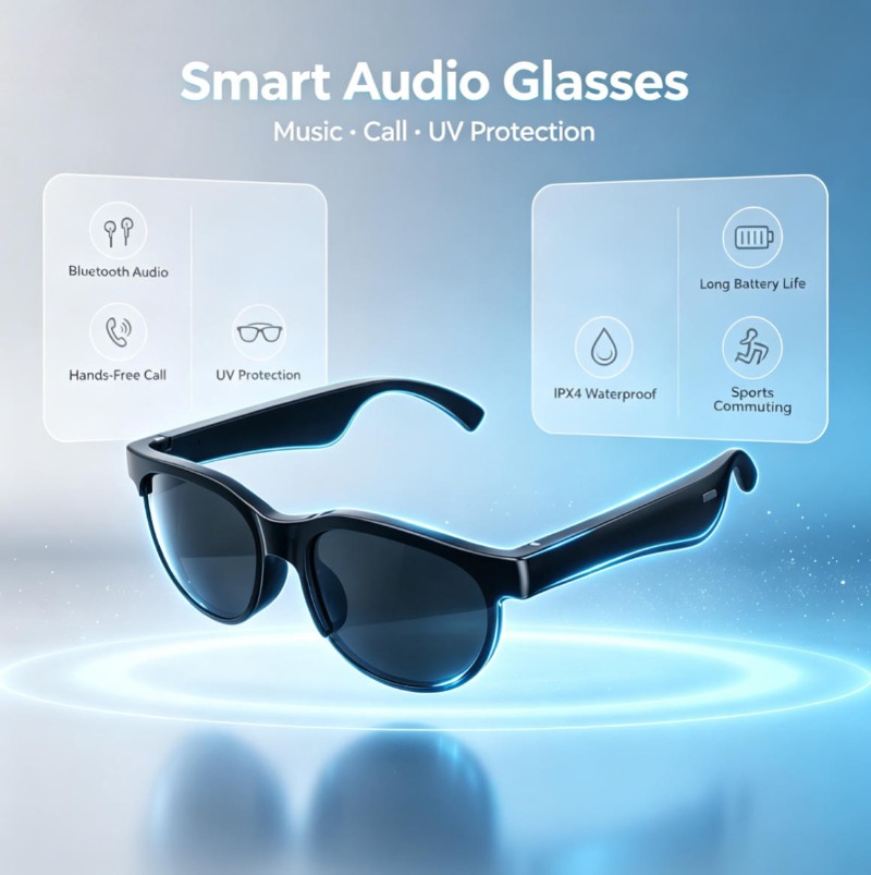 Smart Glasses Lens - Óculos de Sol Inteligentes com Áudio
