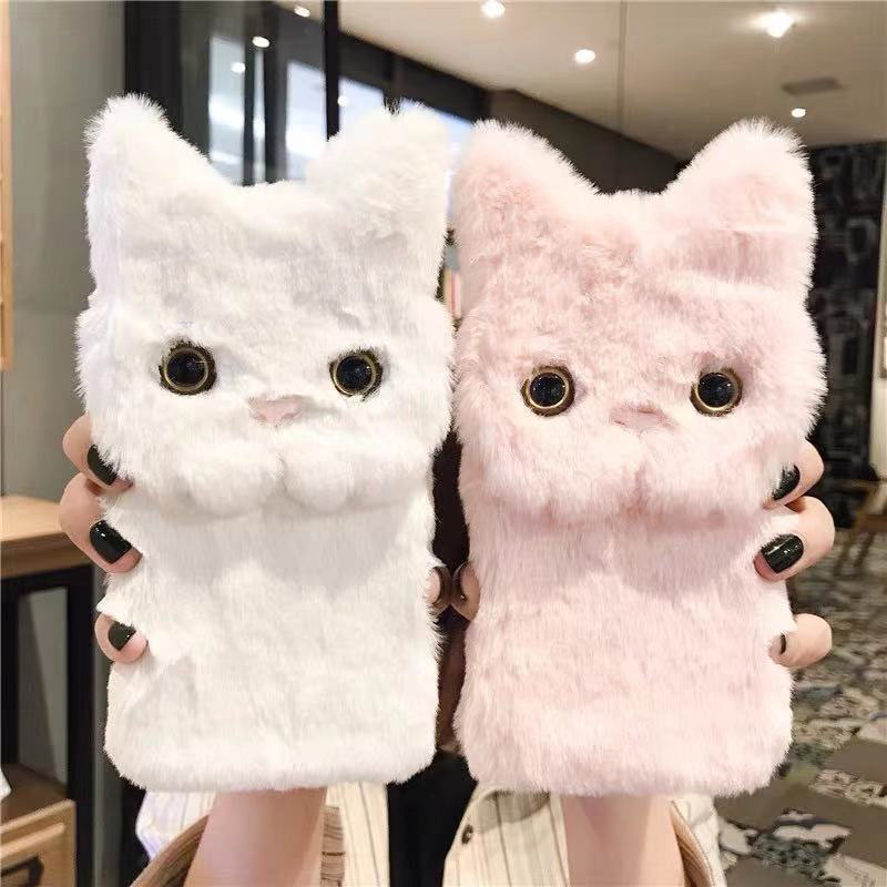 Vivo V40 - Inverno peludo 3d gato suporte do