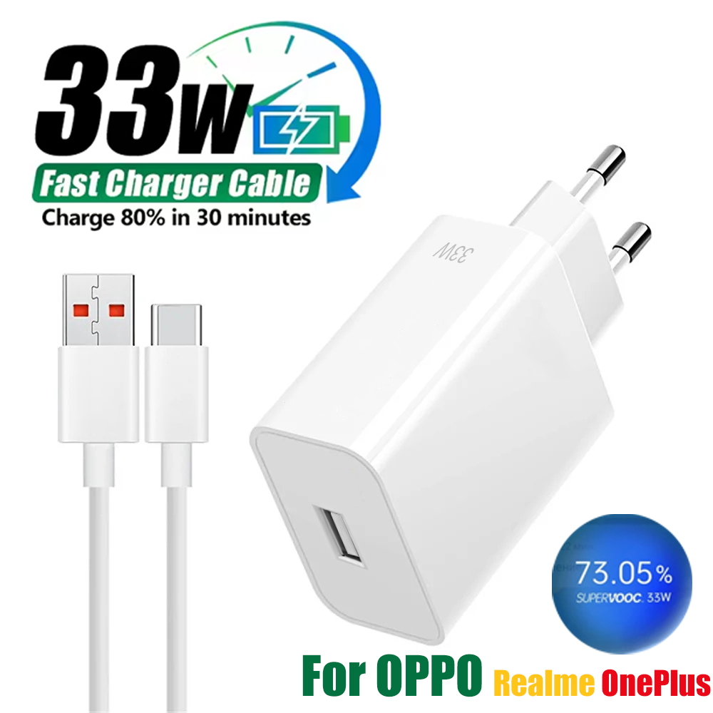 Oppo Reno 12 - Carregador USB de 33W para OPPO