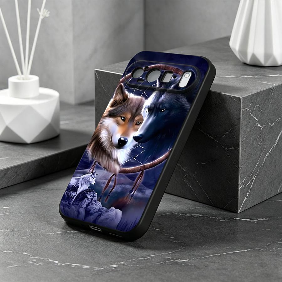 Google Pixel 9 - Capa Dreamcatcher Two Wolves para Google