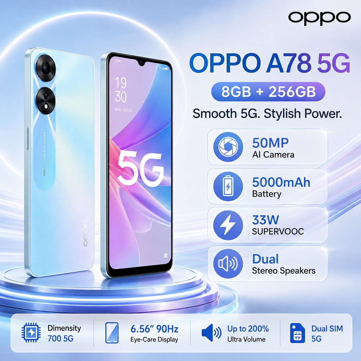 Smartphone OPPO A78 5G 8GB+256 - Oppo A78 avaliação e preço