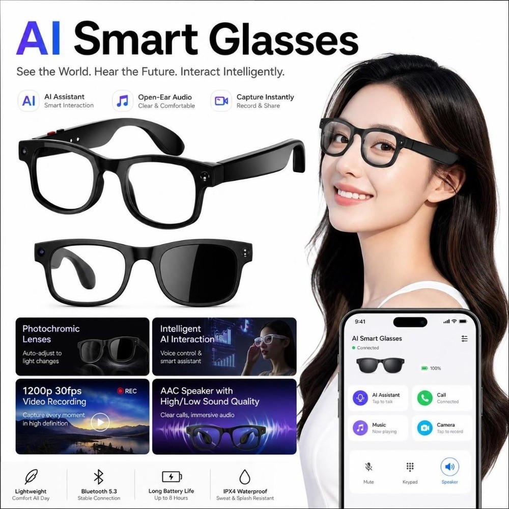 Óculos Inteligentes AI 2 em 1  - Smart Glasses Lens avaliação e preço
